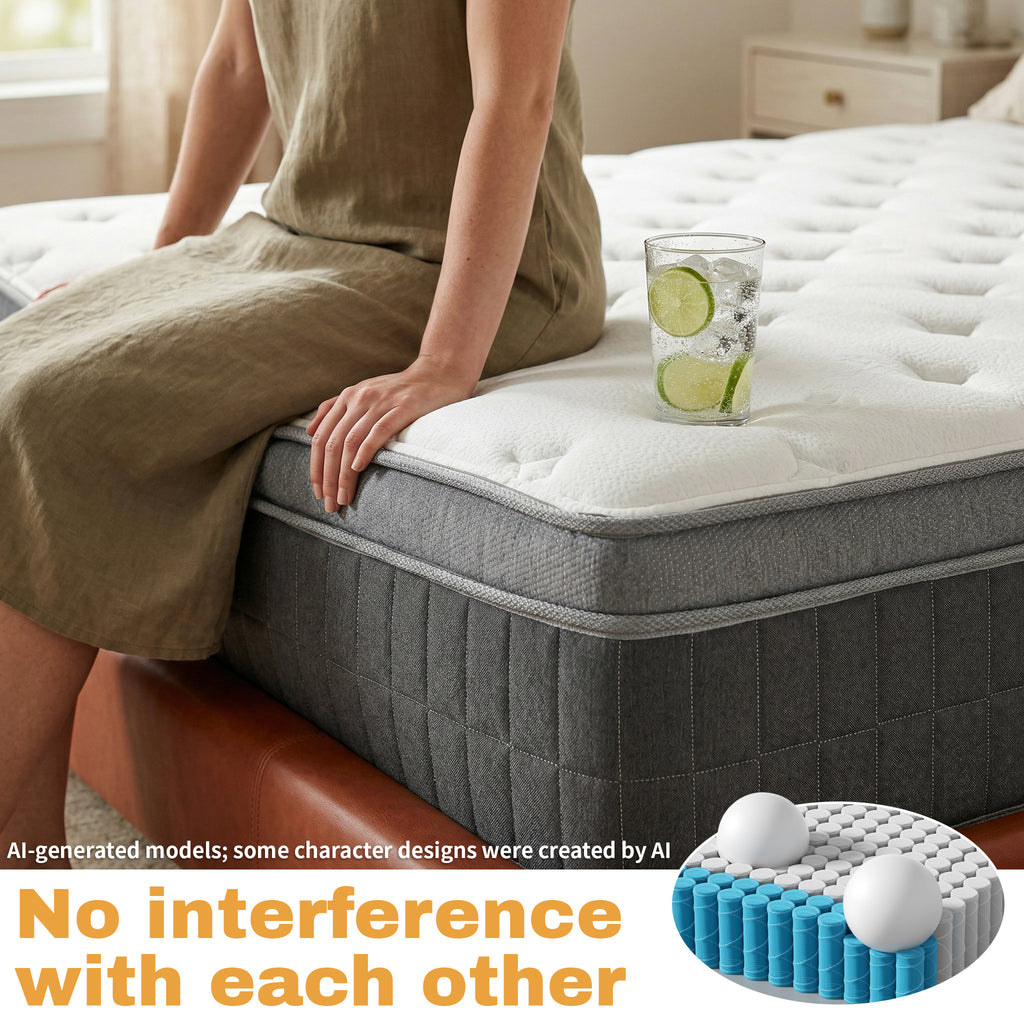 CorePillow Full Size Mattress 14 Inch, Medium Firm Hybrid Mattress with Cool Vent & Motion Isolation, Full Mattress in a Box for Singles & Apartment Bedrooms,CertiPUR-US Certified