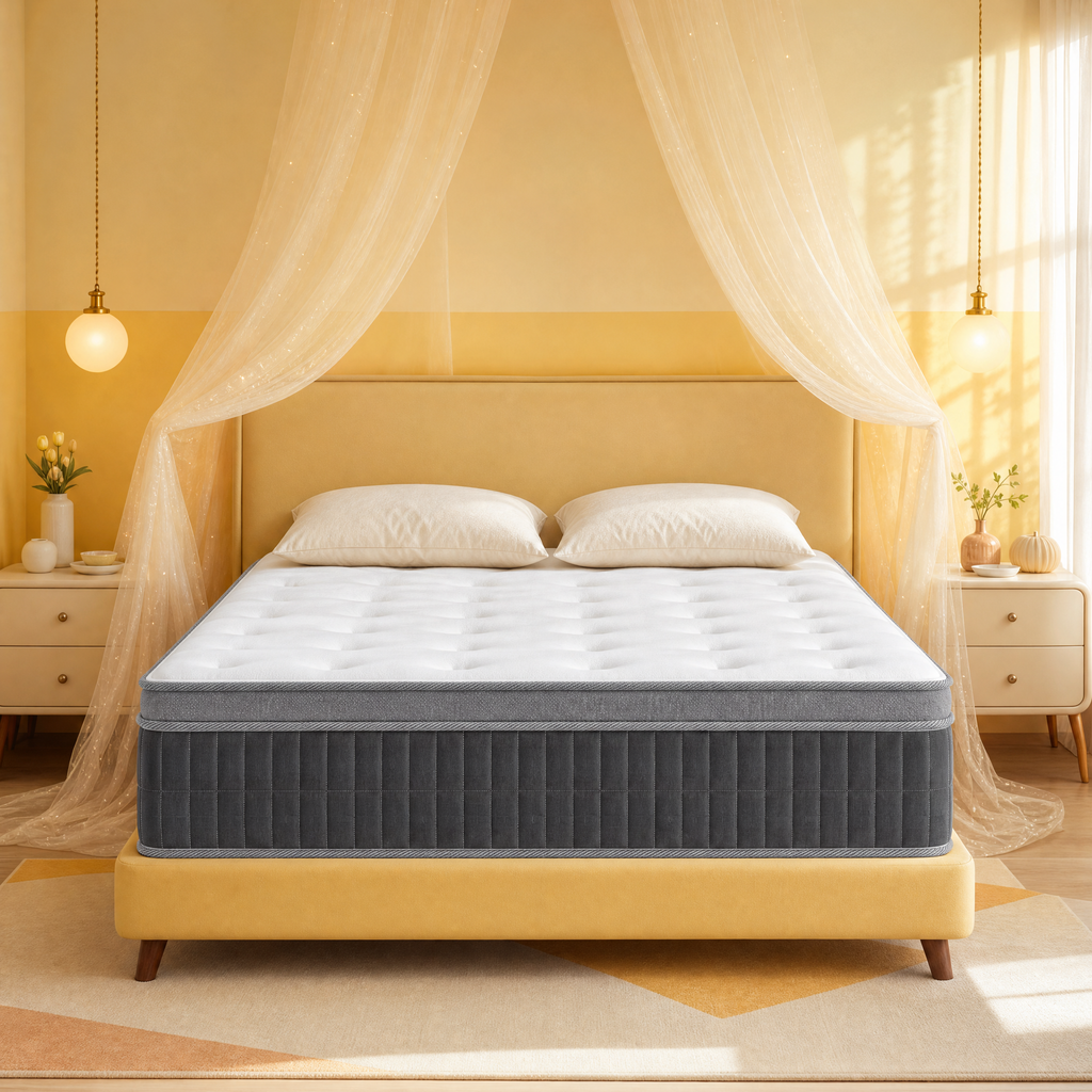 CorePillow Full Size Mattress 14 Inch, Medium Firm Hybrid Mattress with Cool Vent & Motion Isolation, Full Mattress in a Box for Singles & Apartment Bedrooms,CertiPUR-US Certified
