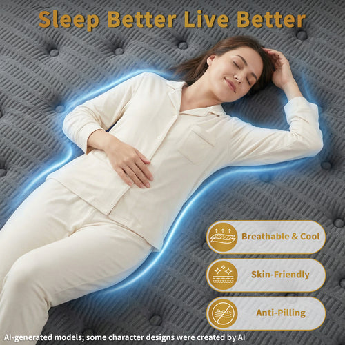 CorePillow 12" King Mattress, Motion Isolation Pocket Spring, Medium Firm | Zero-Motion Transfer,Individually encased pocket coils completely absorb partner movement for uninterrupted, peaceful sleep