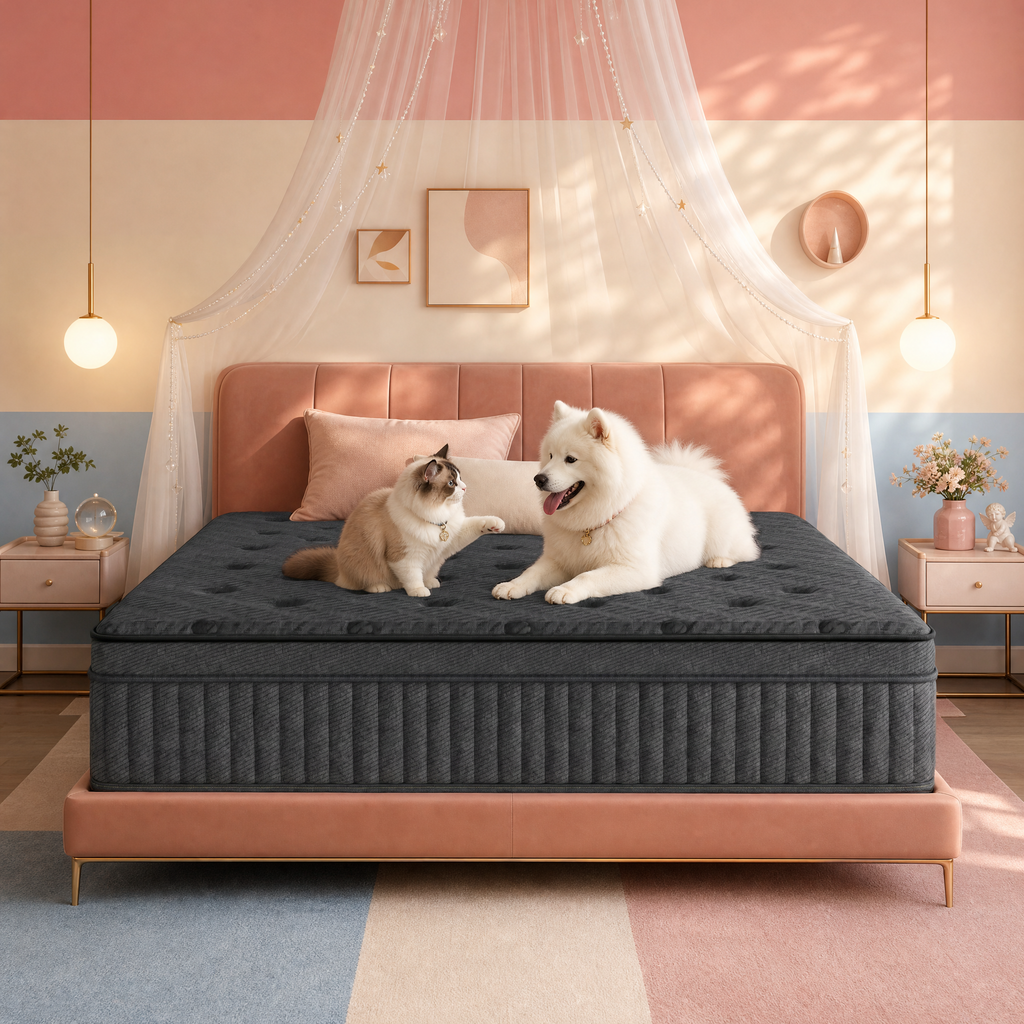 CorePillow 14 Inch King Luxury Hybrid Mattress, Medium Firm, Zoned Support | Refined feel with adaptive cushioning; pressure easing for shoulders and back; advanced airflow keeps the surface fresher.